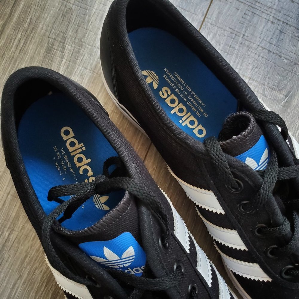 SOLD Adidas Adi-Ease Skate Shoes Black/White Men 9 - Picture 4 of 12